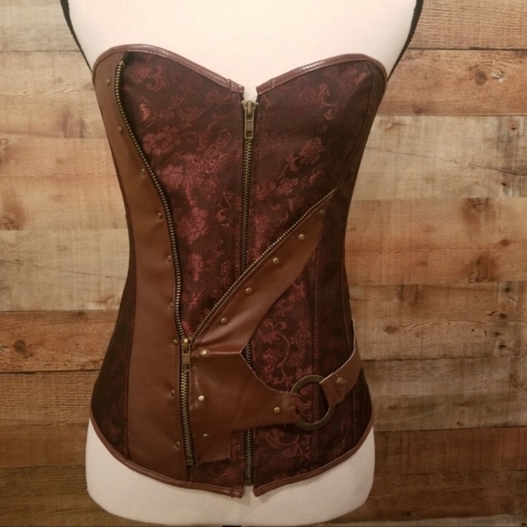 Brown Paisley Corset - Picture 1 of 2